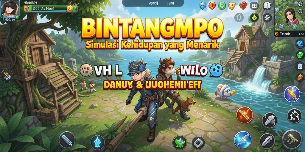 Tampilan gameplay menarik dari BINTANGMPO yang menggambarkan simulasi kehidupan.