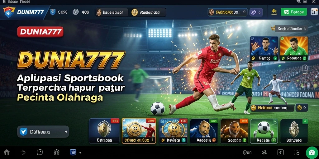 Screenshot DUNIA777 menampilkan pengalaman taruhan olahraga yang interaktif.