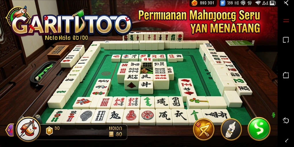 Screenshot GARITOTO menampilkan sesi gameplay Mahjong yang seru dan menantang.