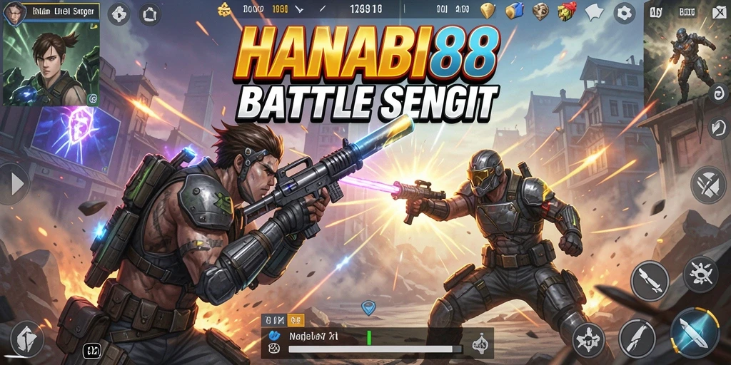 Tampilan menarik dari gameplay seru HANABI88 di medan pertempuran.