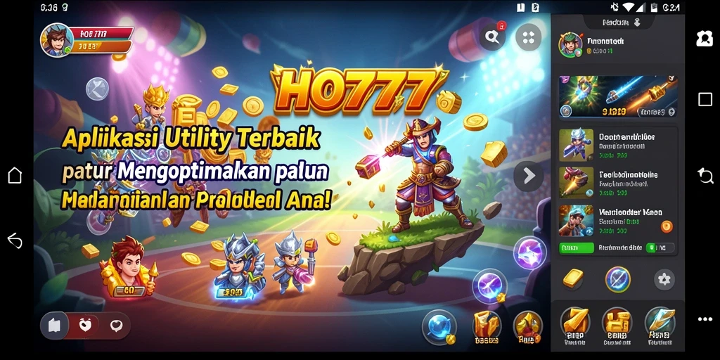 Tampilan aplikasi HO777 yang user-friendly dengan fitur Utility terbaik.