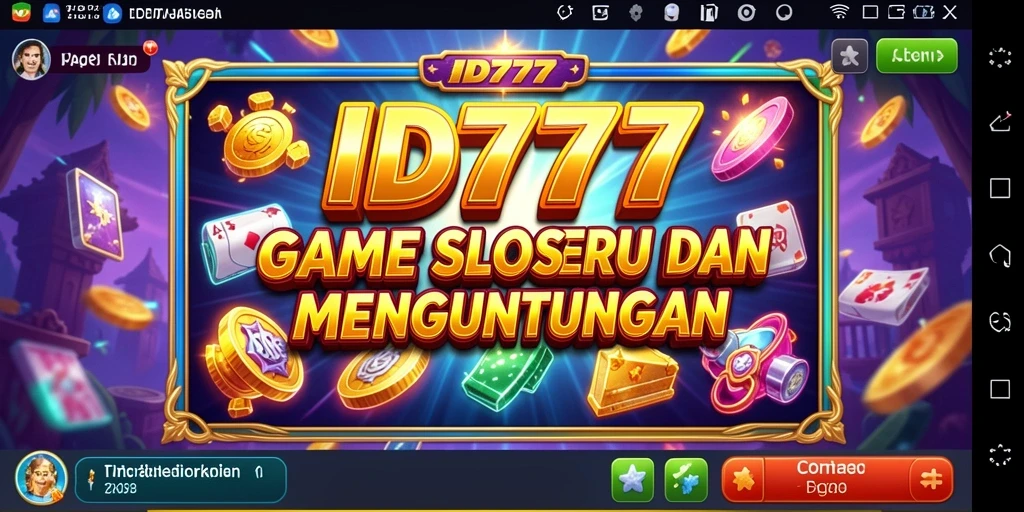 Screenshot gameplay ID777 menampilkan gulungan berputar dengan tema yang menarik.