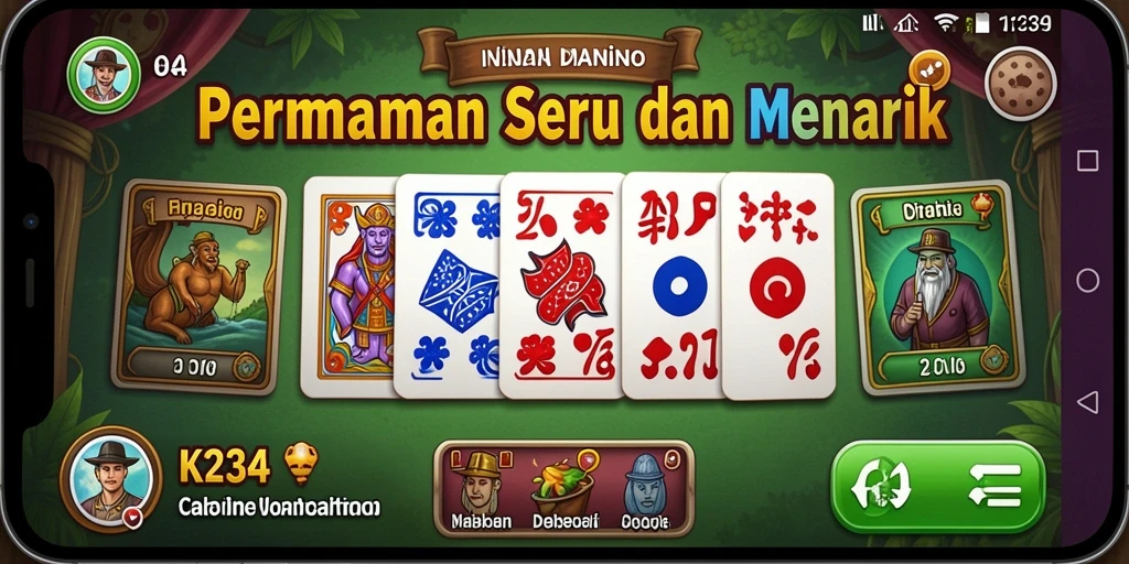 Screenshot gameplay K234 menampilkan suasana seru permainan Domino.