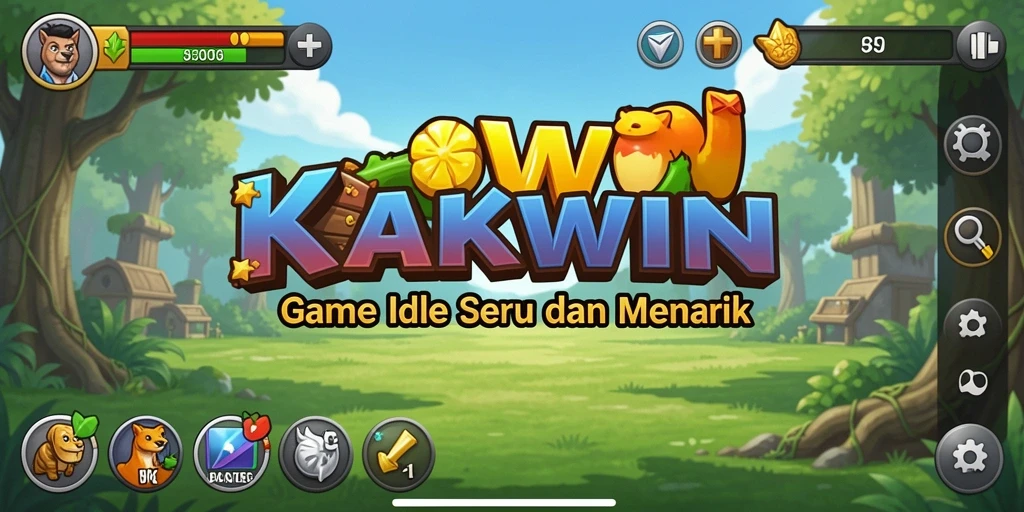 Tampilan gameplay KAKWIN yang menarik dengan karakter yang berkembang.