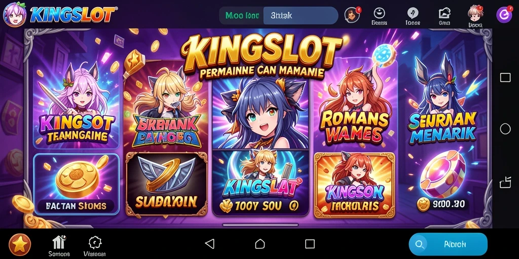 Skrinsot gameplay KINGSLOT menampilkan karakter anime yang memukau.
