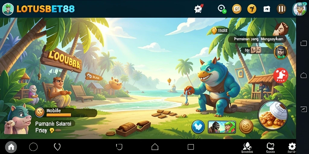Tampilan gameplay LOTUSBET88 yang ceria dan mengasyikkan.