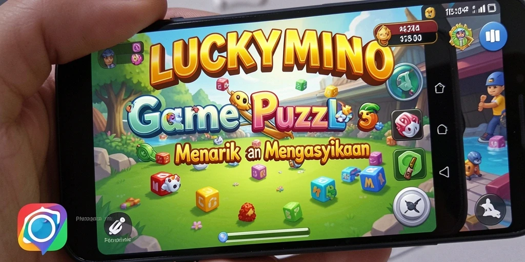 Tampilan gameplay seru dari LUCKYMINO saat memecahkan puzzle.
