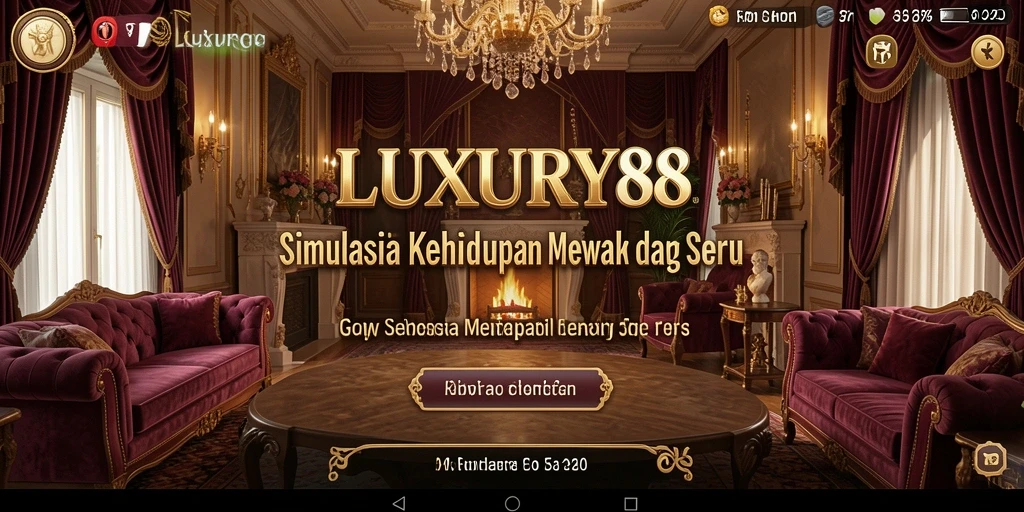 Tampilan utama gameplay LUXURY88 yang menunjukkan simulasi kehidupan mewah.