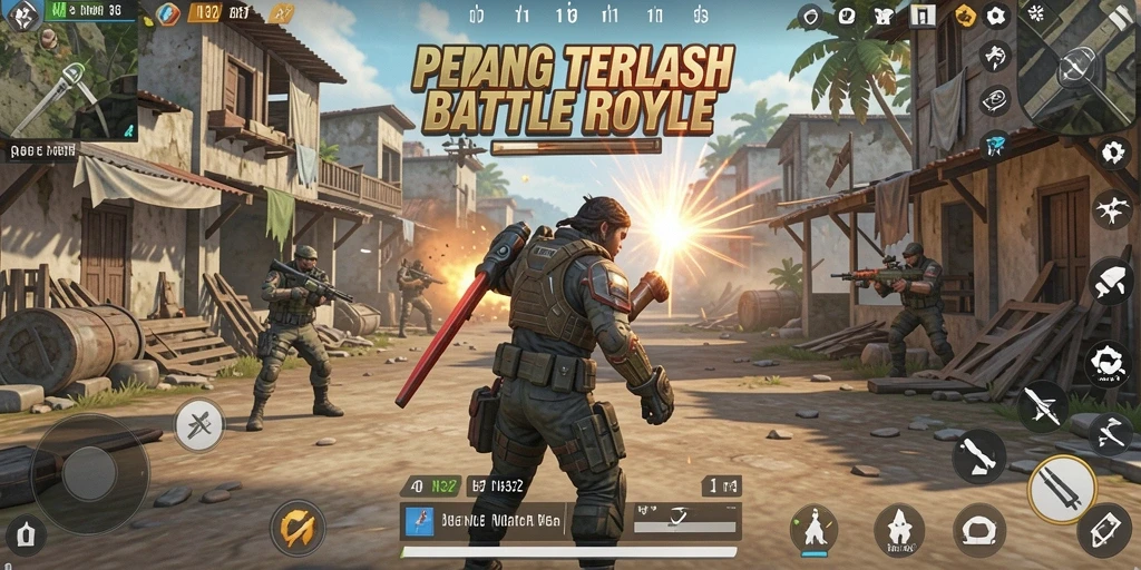 Tangkapan layar aksi seru di game Battle Royale N32.