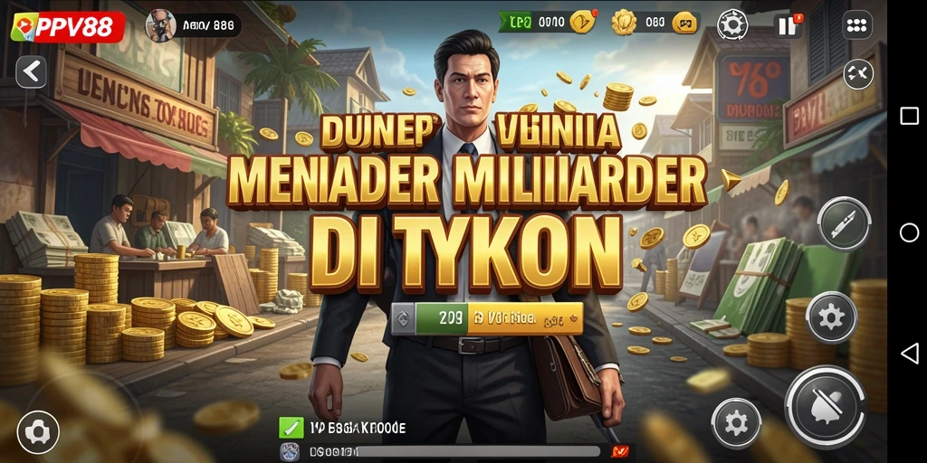 Screenshot gameplay PPV88 menampilkan suasana bisnis yang dinamis.