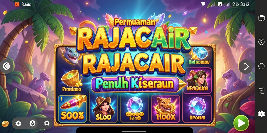 Tangkapan layar dari gameplay RAJACAIR menunjukkan kegembiraan permainan Slot.