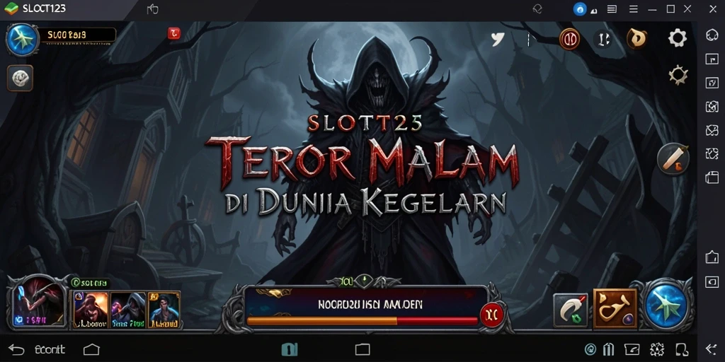 Screenshot menampilkan gameplay menegangkan di dunia horor SLOT123.