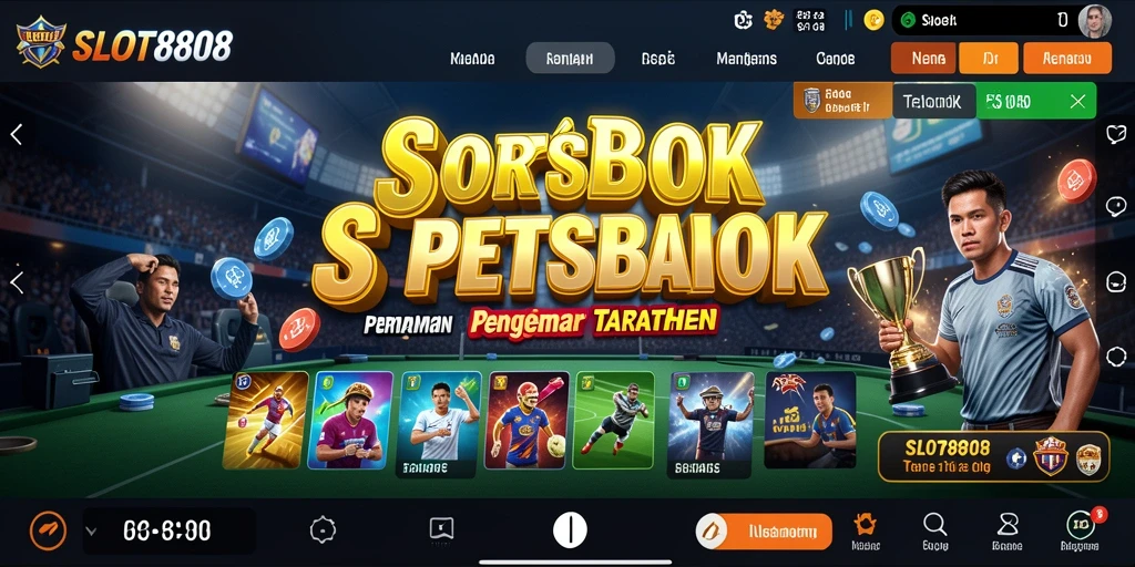 Tampilan menarik dalam aplikasi taruhan olahraga SLOT8808.