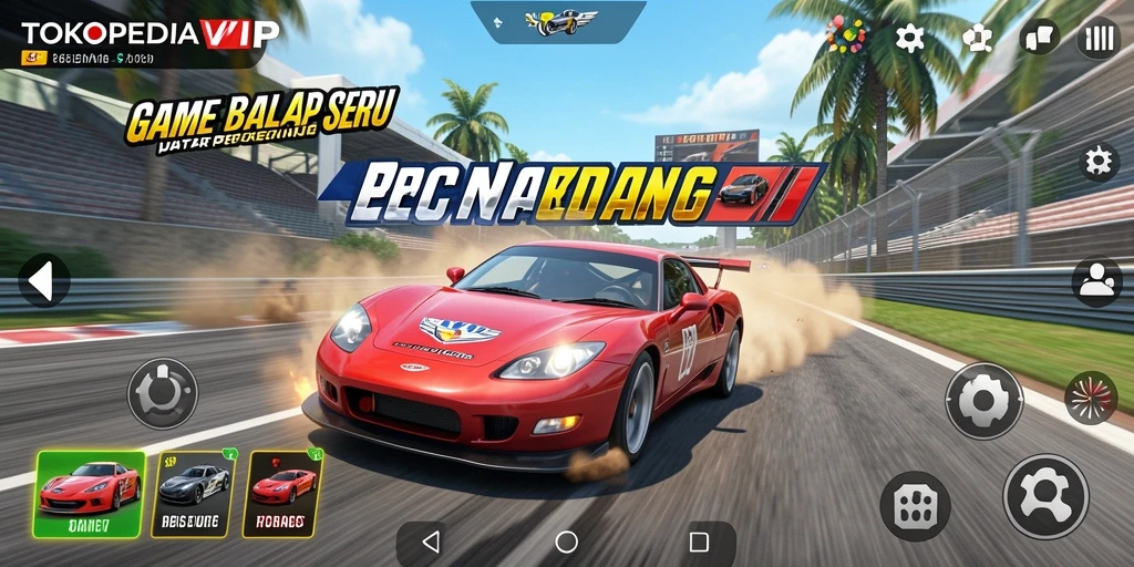 Gameplay Racing seru di TOKOPEDIAVIP dengan grafis memukau.